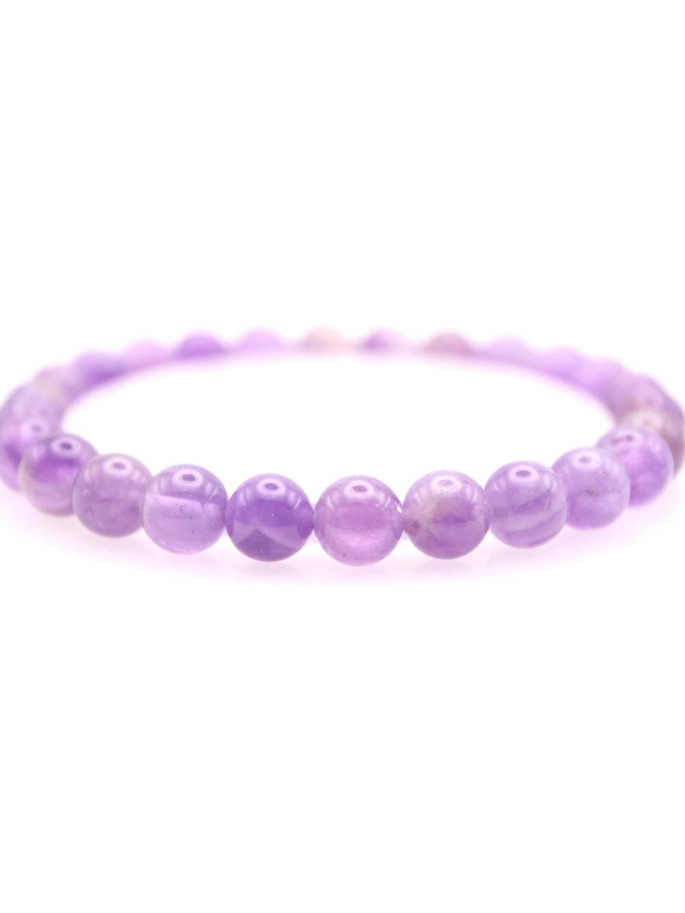 Amethyst Purple Beaded Stretch Bracelet - Women Jewelry